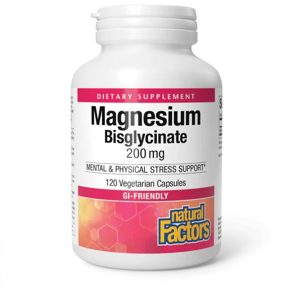 Natural Factors - Magnesium Glycinate 200MG - 200 Vegi-Caps