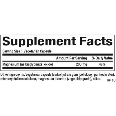 Natural Factors - Magnesium Glycinate 200MG - 200 Vegi-Caps